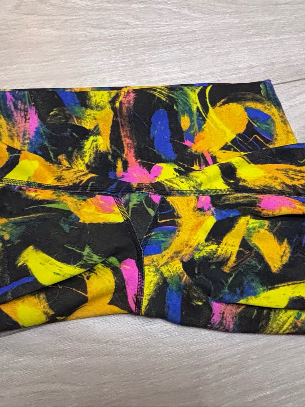 Lululemon Wunder Under / Wunder Train Bike Shorts – Paint Stroke Print Sz 8 - Picture 5 of 9